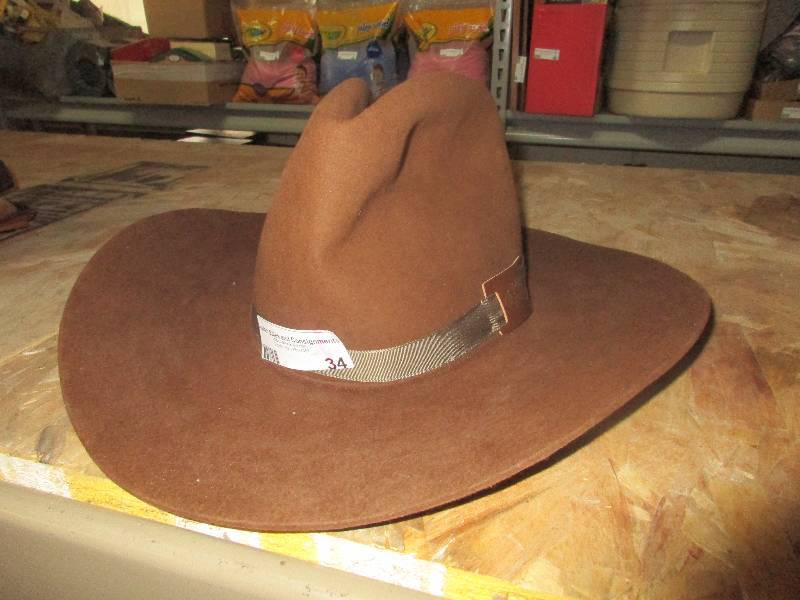 lot 34 image: stenson cowboy hat size 7.25