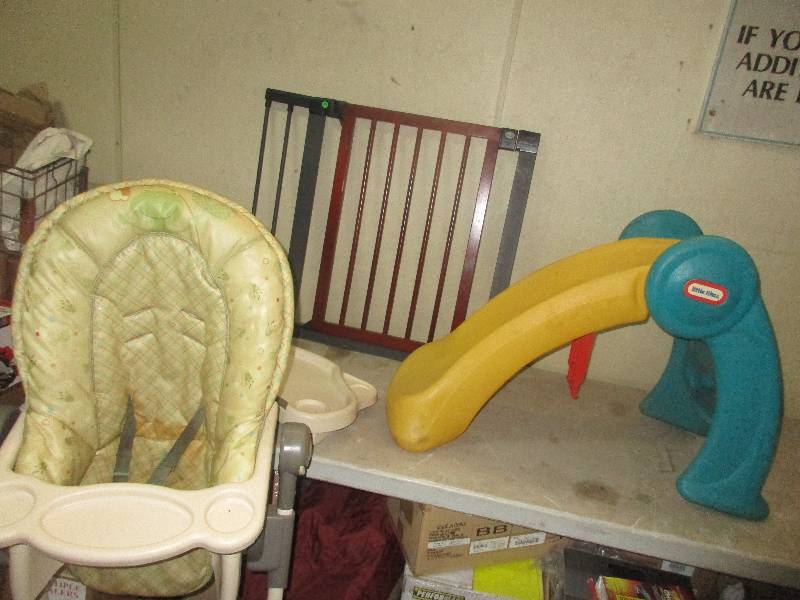 lot 91 image: little tikes slide - height chair - baby gate
