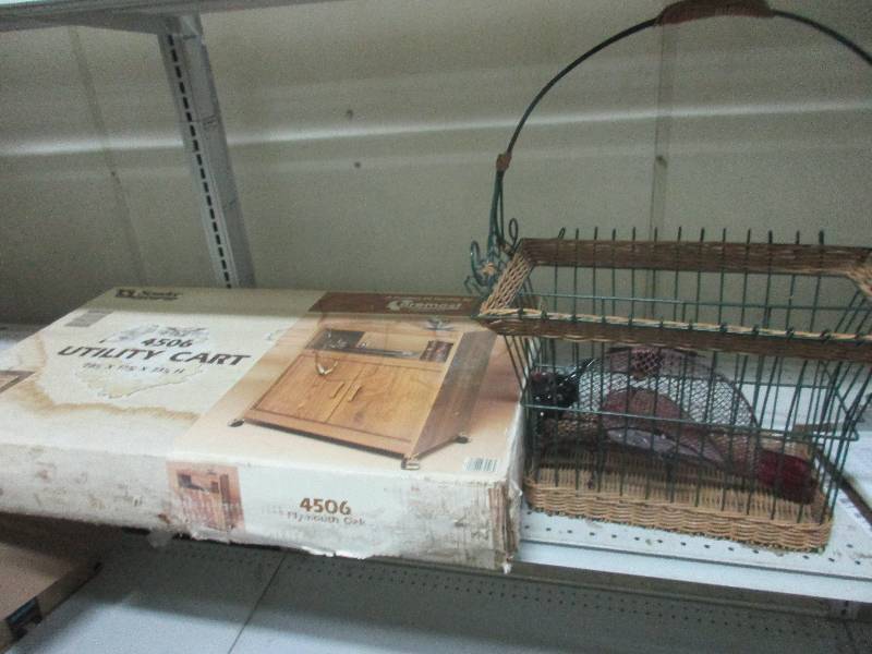 lot 183 image: utility cart new in box and wire basket