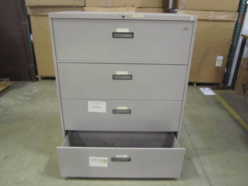 lot 49 image: 800 Series 42 in. W 4-Drawer Full Pull Lateral File Cabinet in Putty