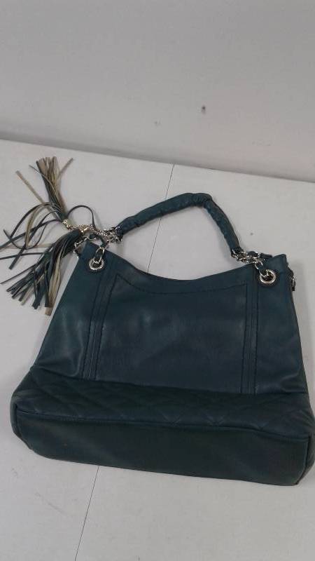 lot 32 image: Blue Leather Purse Black Rivet