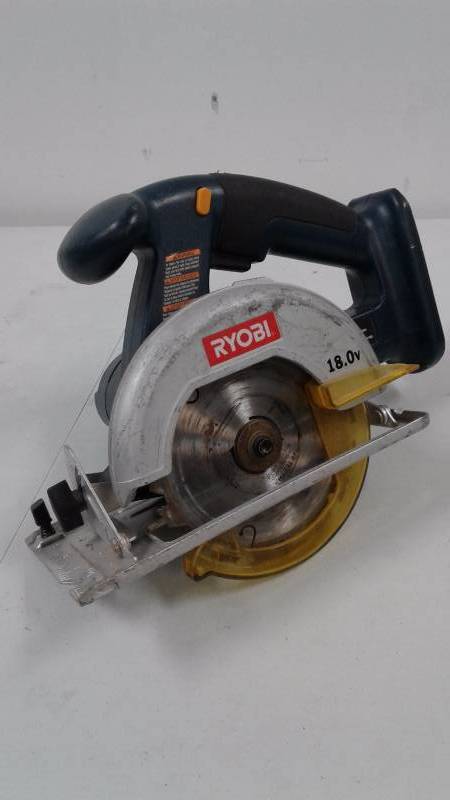 lot 38 image: Lot of 3 Ryobi Cordless 18v Tools - One Battery and Charger