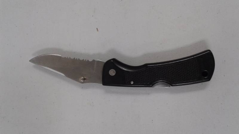 lot 46 image: Generic Folding Knife with Half Serrated Blade