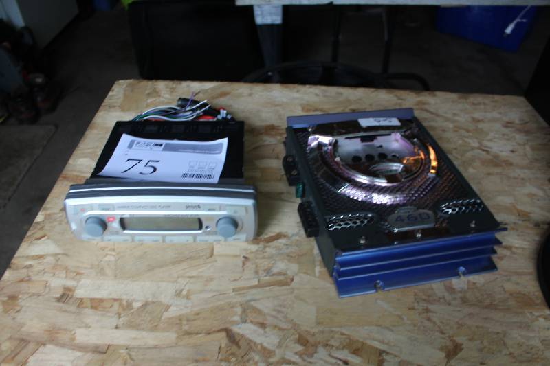 lot 75 image: Lot of (2) Stereo Includes Marine Compact Disc Player, Jensen TXP460 21-Channel Amp