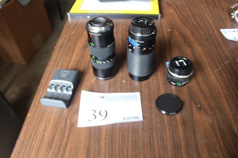 lot 39 image: Camera Lens Includes Albinar Macro Zoom, Promaster Macro Zoom, Olympus Coastar 50mm