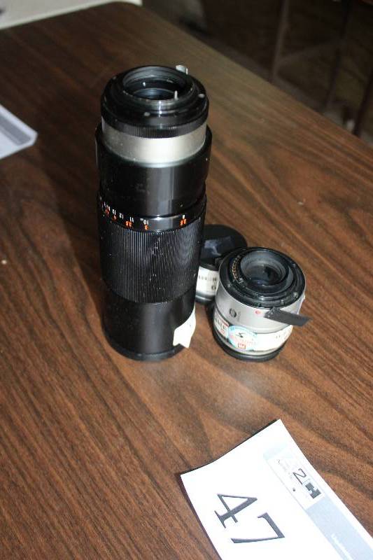 lot 47 image: Camera Lens Includes 15.6 300mm Zoom, Sony, Minolta 135-5.6 28-80 Zoom