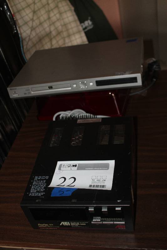 lot 22 image: Lot of (3) Electronics Includes Memorex DVDCompact Disc Player, ProPac 4 Continuous Play Professional Cassette System