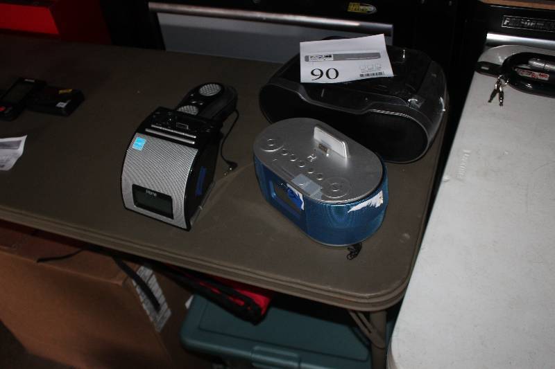 lot 90 image: Lot of (4) Docking Stations Includes iHome, iLive