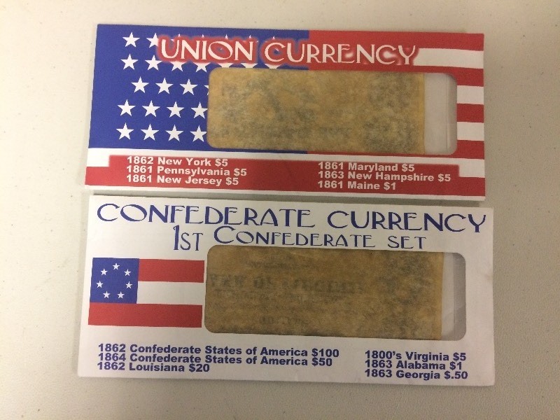 lot 26 image: Confederate & Union Currency sets