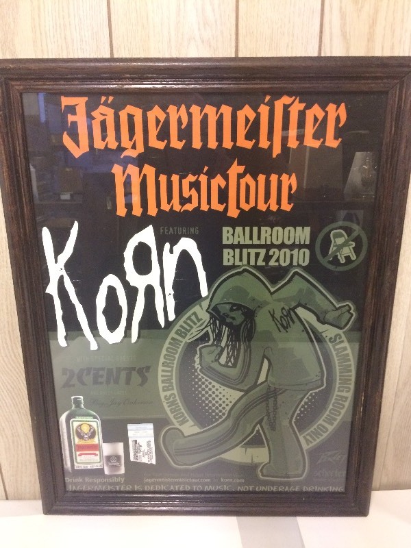 lot 66 image: Jagermeister Musictour Ballroom Blitz 2010 KORN Framed Poster