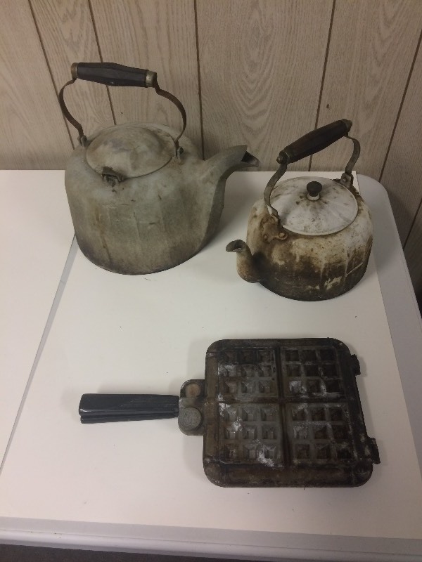 lot 75 image: Camping Cookware - Wafflemaker, Water Heating Pots