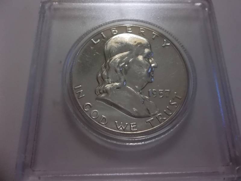 1957  Franklin Half Dollar Proof (Valued  $60.00) With Full Bell