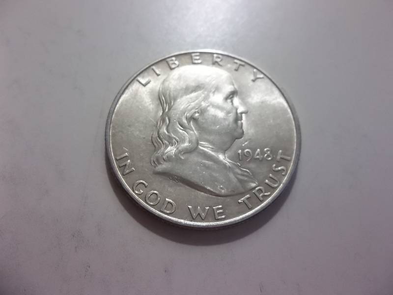 1948 D Franklin Half Dollar Very High Grade MS (In MS65 $260.00)