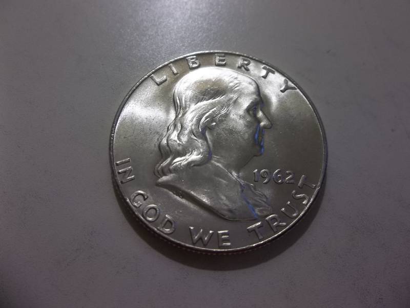1962 D  Franklin Half Dollar Very High Grade MS Full Bell