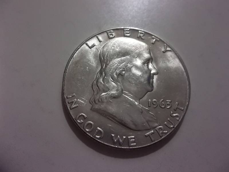 1963 D  Franklin Half Dollar Very High Grade MS Full Bell