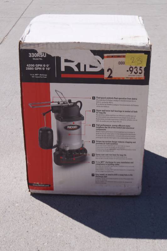 lot 23 image: Ridgid Sump Pump