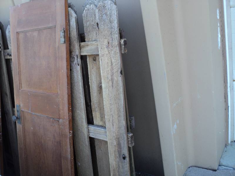 lot 56 image: wood indoor door 30inx77in, with ha...