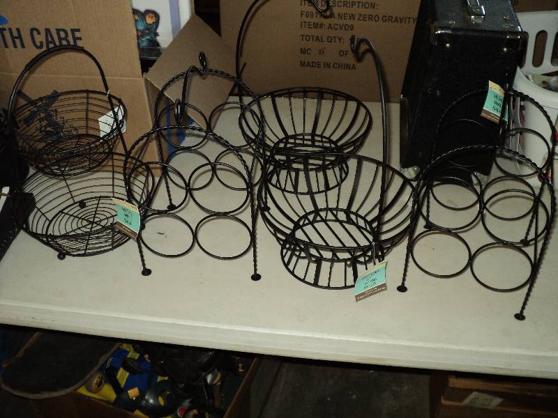 lot 77 image: 2 bowls, 2 wine holders, 1 2 tier b...