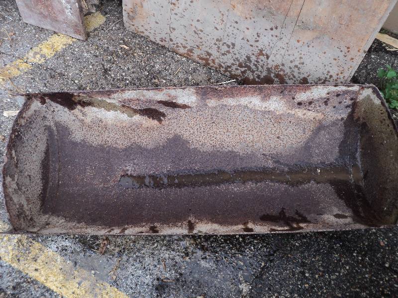lot 42 image: vintage metal feed trough, would ma...