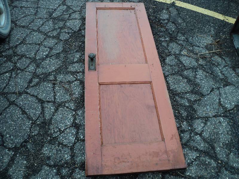 lot 56 image: wood inside door with hardware, 2ft...