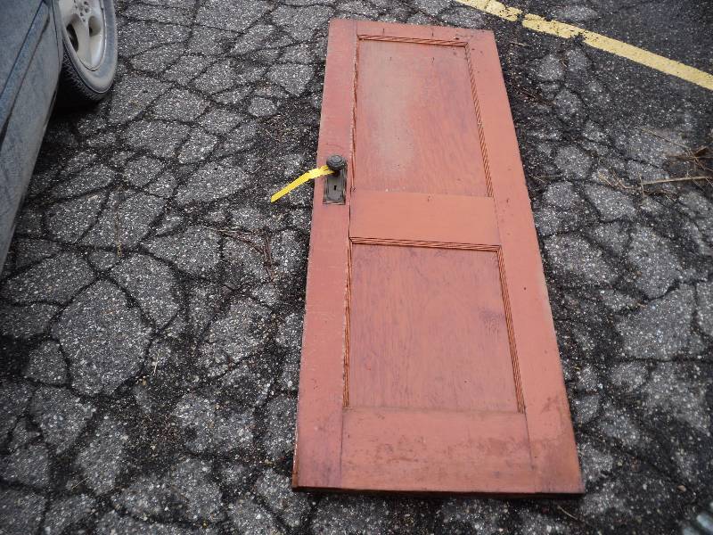 lot 60 image: wood inside door with hardware, 2ft...