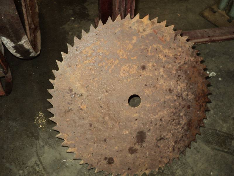 lot 79 image: vintage saw blade, 17in diameter...