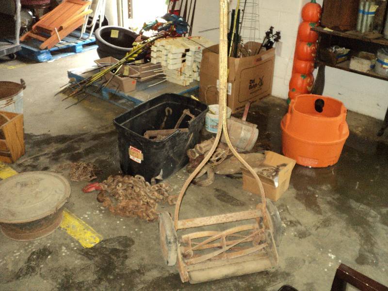 lot 87 image: rusty vintage lawn mower...