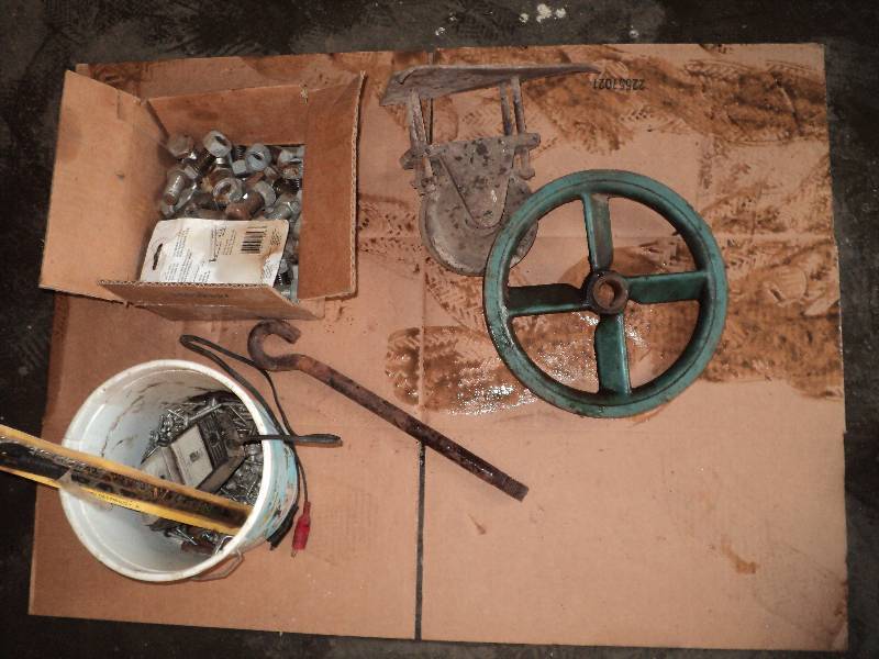 lot 92 image: box of misc. farm pieces...