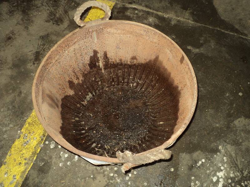 lot 94 image: galvanized round basket with holes ...