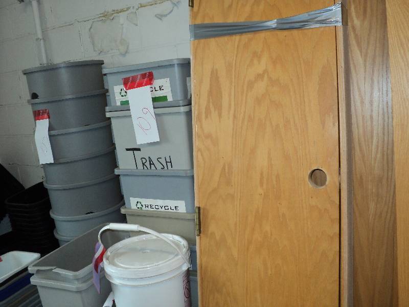 lot 100 image: narrow closet door with frame, 18in...