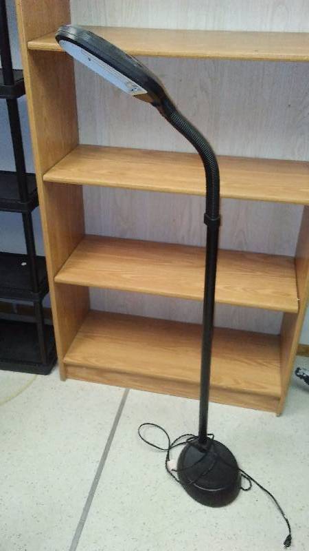 lot 6 image: Goose Neck 48-inch Light, Black, Four Bulb Fluorescent, Seasonal Affective Disorder effective (SAD)