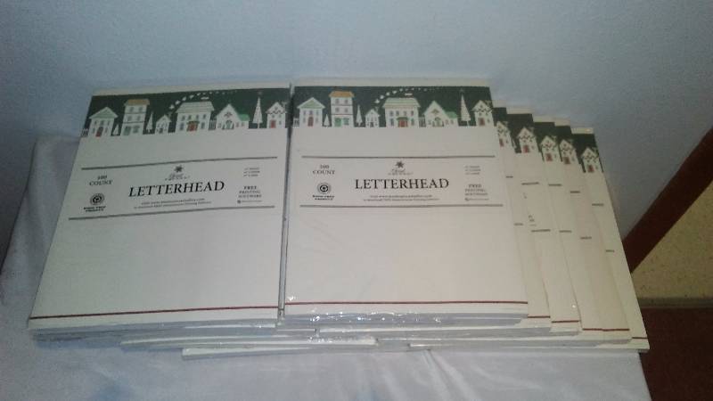 lot 37 image: Christmas Letterhead (16) Great for Invitations, letters, Announcements and more, 100 sheet count per package.