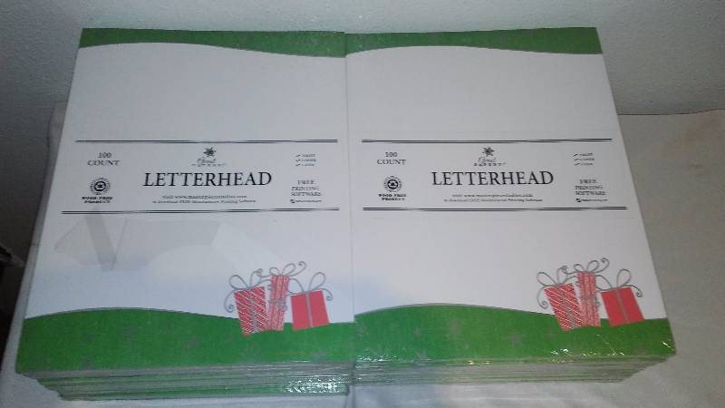 lot 38 image: Christmas Letterhead (16) Great for Invitations, letters, Announcements and more, 100 sheet count per package.