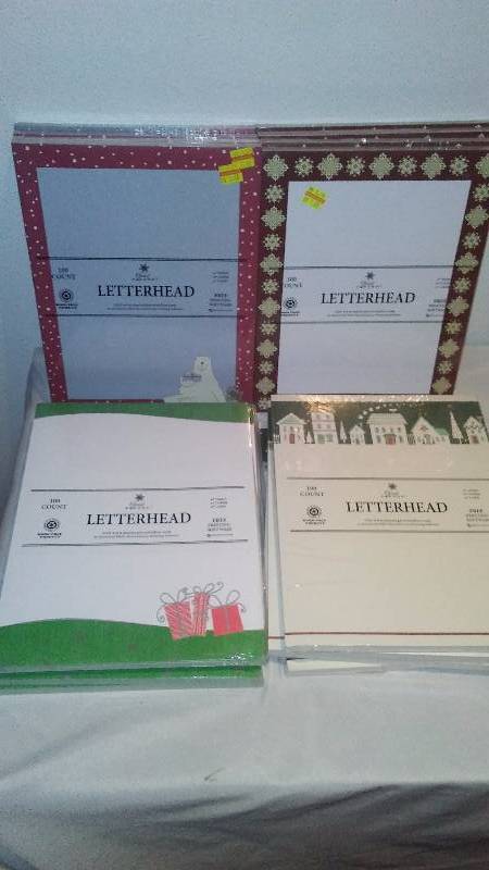 lot 47 image: Christmas Letterhead (16) Great for Invitations, letters, Announcements and more, 100 sheet count per package.