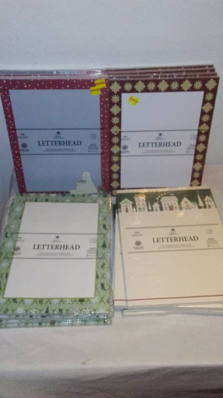 lot 48 image: Christmas Letterhead (16) Great for Invitations, letters, Announcements and more, 100 sheet count per package.