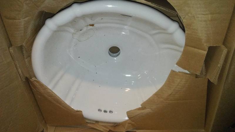 lot 61 image: Bathroom Sink, New in Box 20 34 x 16 12, Self Rimming
