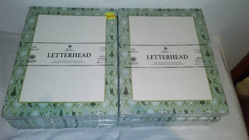 lot 45 image: Christmas Letterhead (16) Great for Invitations, letters, Announcements and more, 100 sheet count per package.