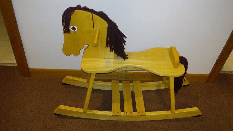 lot 80 image: Childs Wooden Rocking Horse