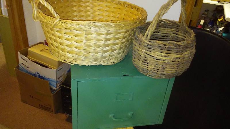 lot 87 image: Single Drawer File and Baskets (2) File Cabinet drawer (18 12w x 16d x 12 H) great storage, heavy duty