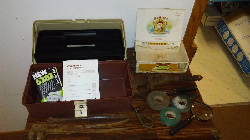 lot 95 image: New Plano Tackle Box and Several Vintage Tools and more