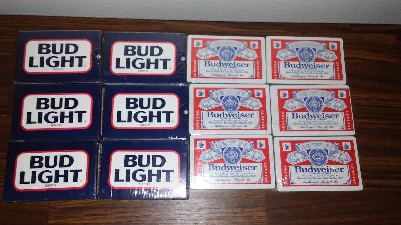 lot 106 image: Playing Cards (12) 6 complete sets of each Bud Light and Budweiser