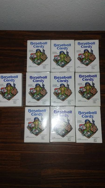 lot 114 image: Baseball Playing Cards, (10) Ten Sets new in Box. Gloves, Bats, Balls and Bases make up the suits