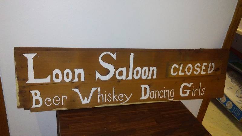 lot 154 image: Loon Saloon Sign 4 ft. x 12 inches