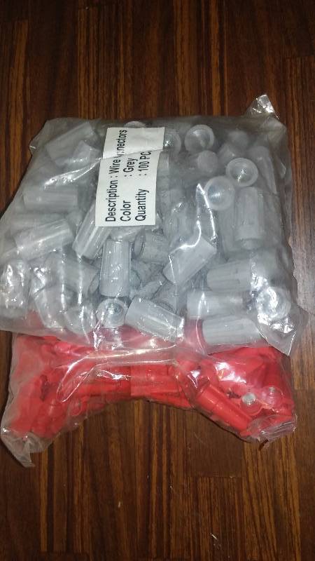 lot 172 image: Gray and Red Wire Nuts  qty 100 each