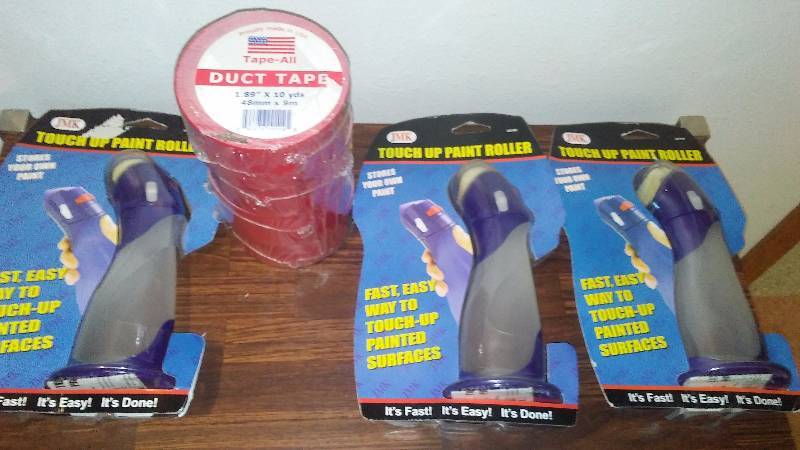 lot 209 image: Duct Tape (4) Paint Touch up Rollers (3)