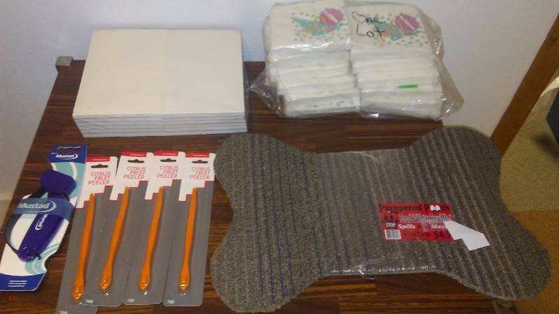 lot 211 image: Assorted Household, Pet Mats, Napkins, Note pads and more