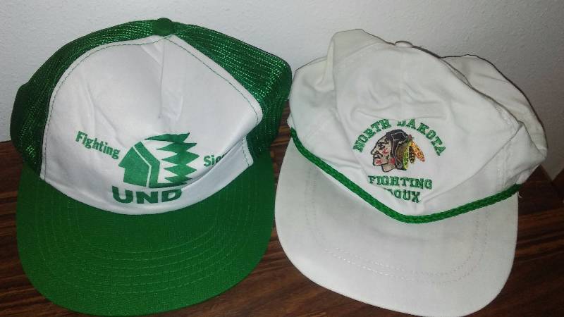 lot 162 image: Vintage UND Fighting Sioux Hats (2) Adjustable Bands