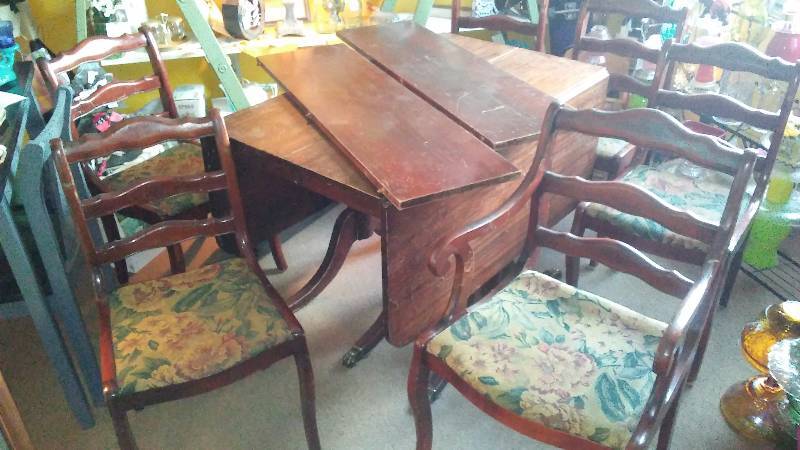 Vintage Drop Leaf Table With Chairs 6 Father S Day