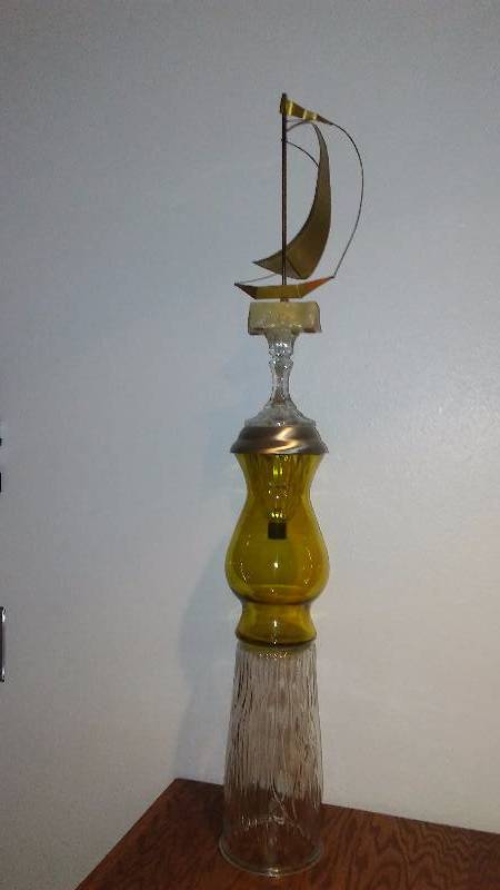 lot 230 image: Yard Garden Cabin Art, Sailboat with Solar Light, 35 Inches H