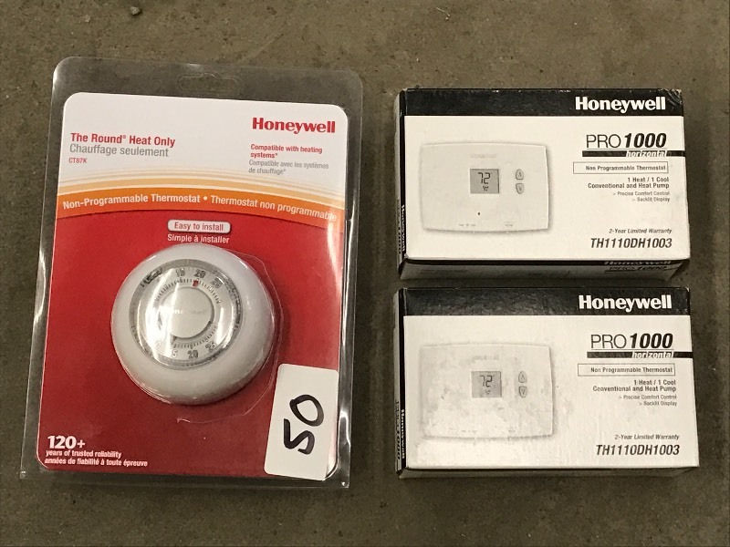 lot 50 image: (2) New Honeywell Pro1000 & (1) New...